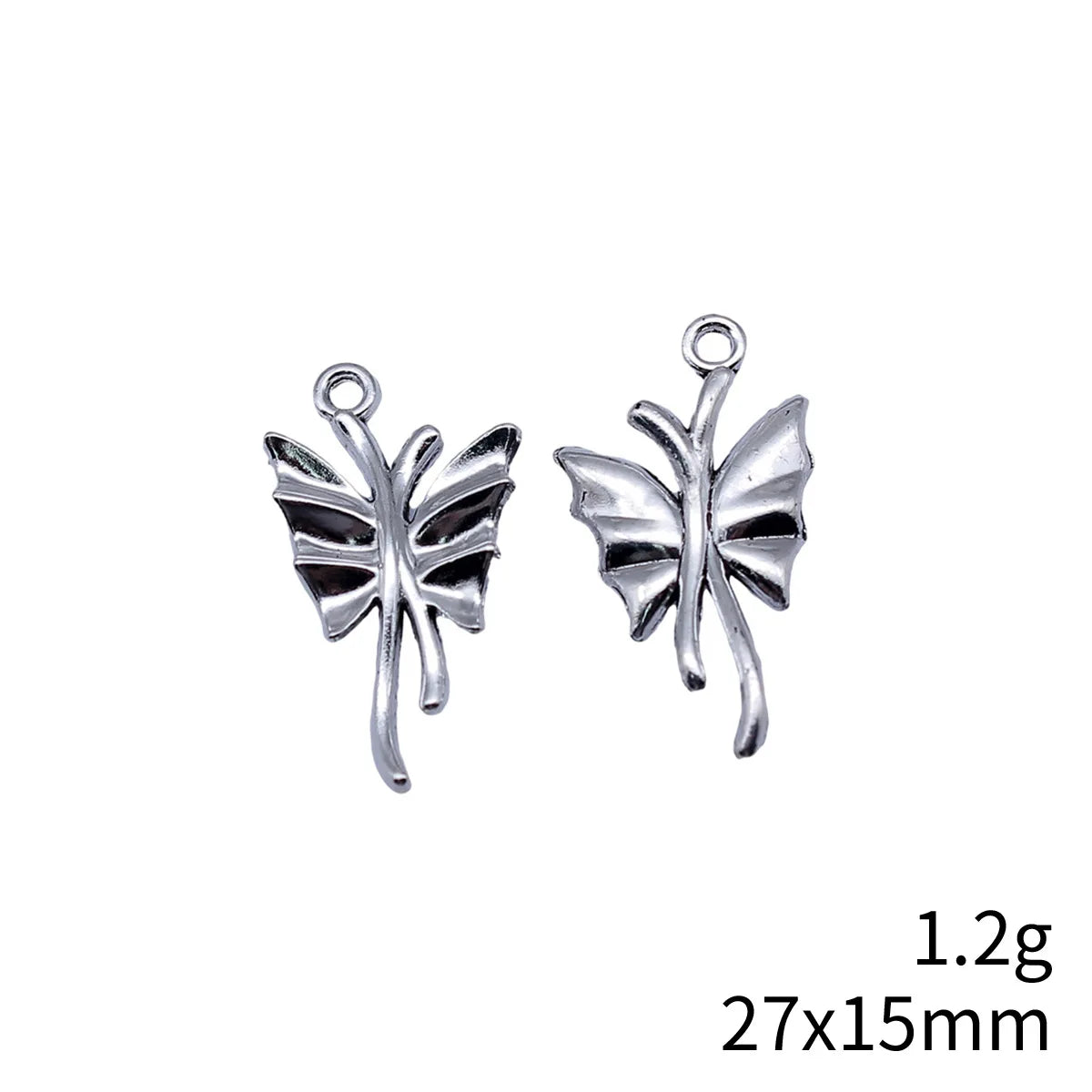 27x15mm 1.2g Antique Silver Zinc Alloy Butterfly Charm Pendant for DIY Necklace Bracelet Making