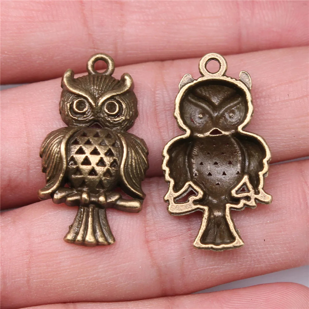 17x31mm 2.5g Zinc Alloy Owl Cat Charm Pendant for DIY Necklace Bracelet Earring Jewelry Making