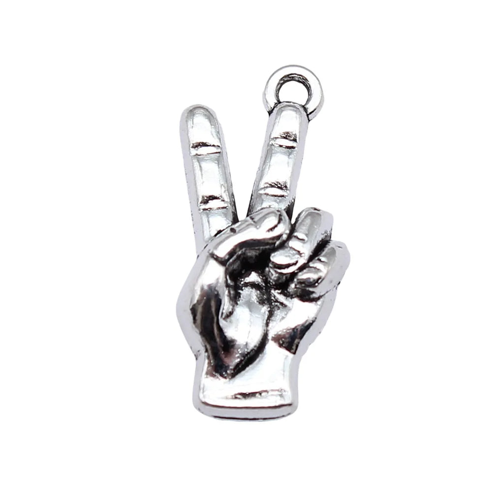 11x24mm 2.9g Antique Silver Zinc Alloy Yeah Hand Gesture charm pendant for DIY jewelry accessories