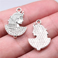 23x16mm 1.72g Antique Silver Zinc Alloy Egyptian Cleopatra Charm Pendant for DIY Necklace Making
