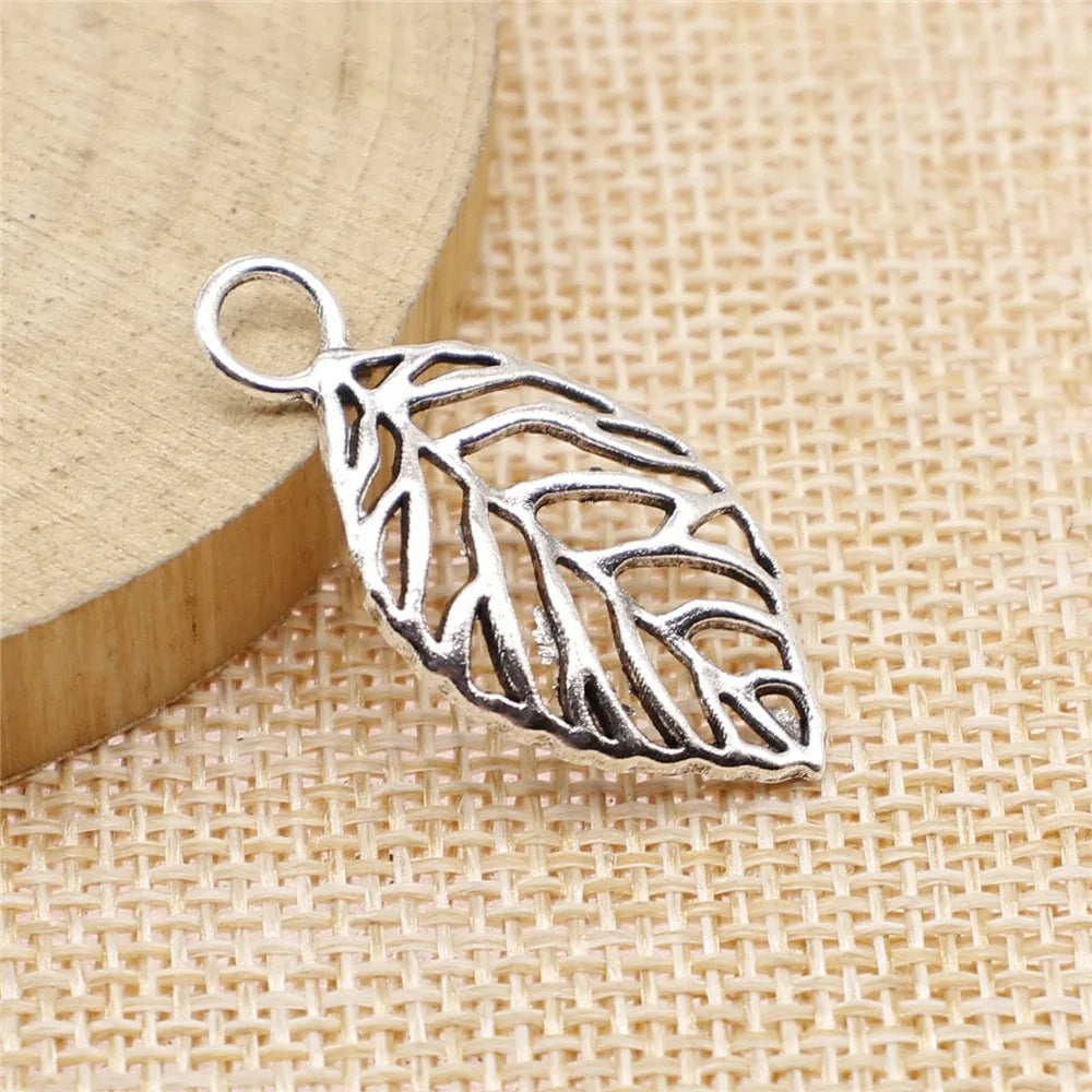 16x32mm 1.4g Multicolor Zinc Alloy Leaf Charm Pendant for DIY Necklace Bracelet Jewelry Making