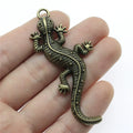 71x30mm 7g Multicolor Zinc Alloy Gecko Lizard Charm Pendant for DIY Necklace Bracelet Making