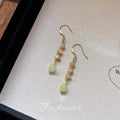 Fresh Forest Style Shell Tassel Drop Earrings Handmade Geometric Silver Plated Vintage Jewelry