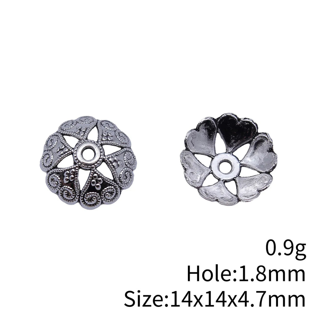14x14x4.7mm 0.9g Multicolor Zinc Alloy Flower Bead Caps Jewelry Findings for DIY Bracelet Necklace Making