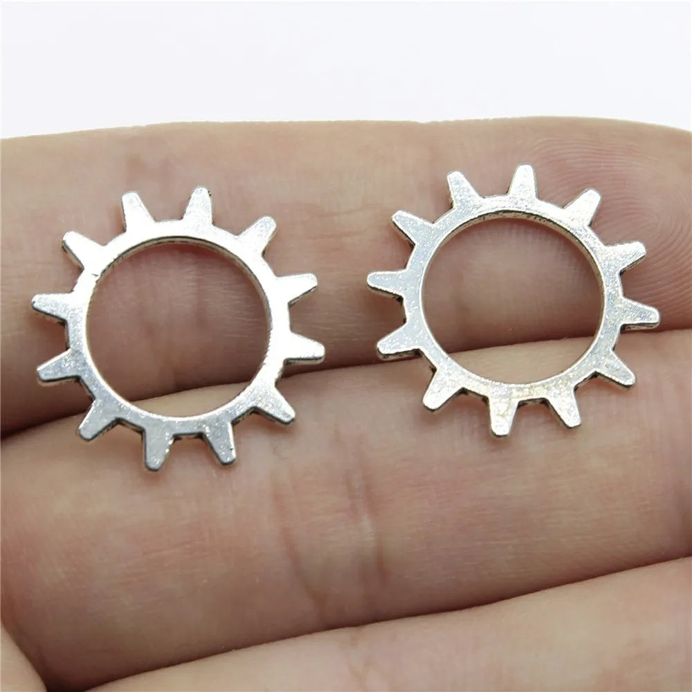 20mm 0.8g Multicolor Zinc Alloy Gear Charm Pendant for DIY Jewelry Making Accessories