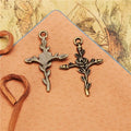 35x24MM Zinc Alloy Rose Cross Charm Pendant for DIY Necklace Bracelet Jewelry Making