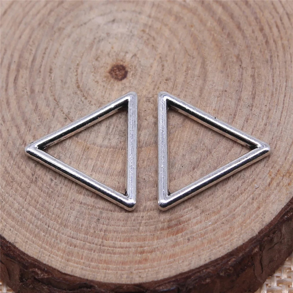 15x15mm 0.62g Multicolor Zinc Alloy Openwork Triangle Hollow Charm Pendant for DIY Jewelry Making