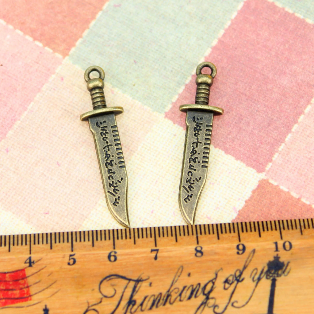 44x11MM Antique Silver Zinc Alloy Dagger Charm Pendant for DIY Necklace Bracelet Jewelry Making