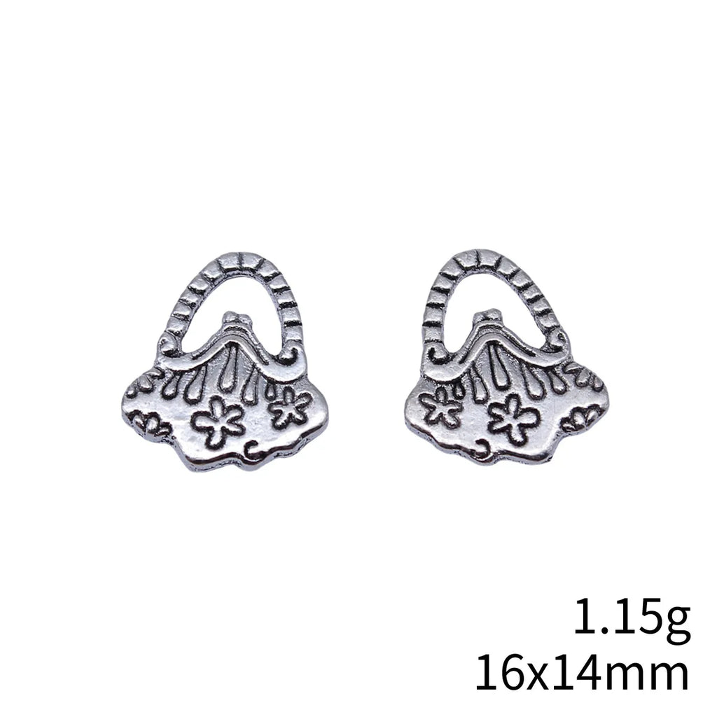 16x14mm 1.15g Antique Silver Zinc Alloy Handbag Charm Pendant for Bracelet Necklace DIY Jewelry