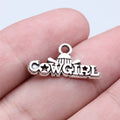 11x22mm 0.9g Antique Silver Zinc Alloy Cowgirl Girl Charm Pendant for DIY Western Jewelry Making
