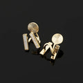 Elegant Double Layer Shell Bar Alloy Rhinestone Stud & Clip On No Piercing Commuter Earrings
