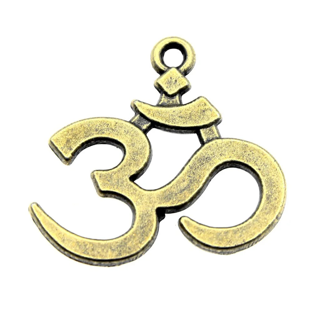 23x21mm 1.9g Multicolor Zinc Alloy OM Symbol Charm Pendant for DIY Necklace Bracelet Making