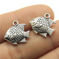 17x16mm 2.4g Antique Silver Zinc Alloy Fish Charm Pendant for DIY Necklace Bracelet Jewelry Making