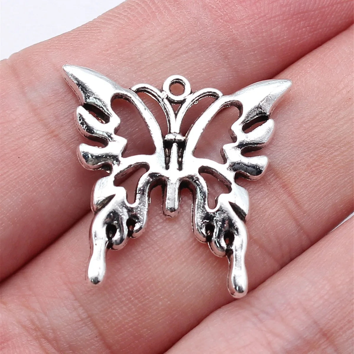 25x25mm 2.7g Multicolor Zinc Alloy Flame Butterfly Charm Pendant for DIY Necklace Bracelet Making