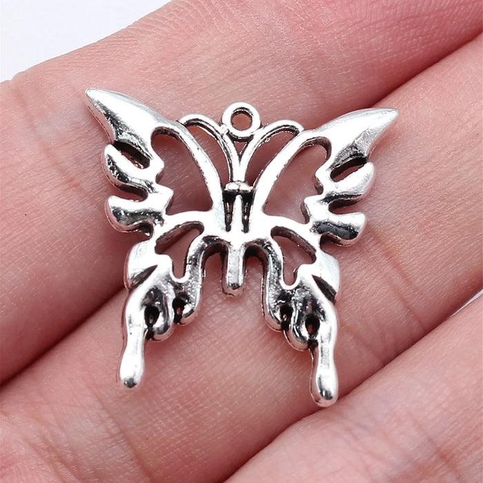 25x25mm 2.7g Multicolor Zinc Alloy Flame Butterfly Charm Pendant for DIY Necklace Bracelet Making