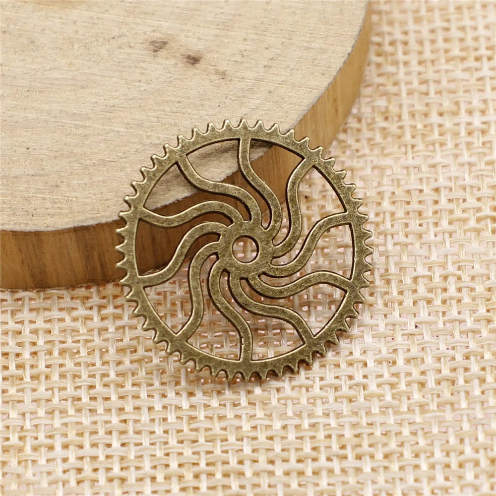 25mm 1.6g Multicolor Zinc Alloy Gear Charm Pendant for DIY Steampunk Necklace Bracelet Making