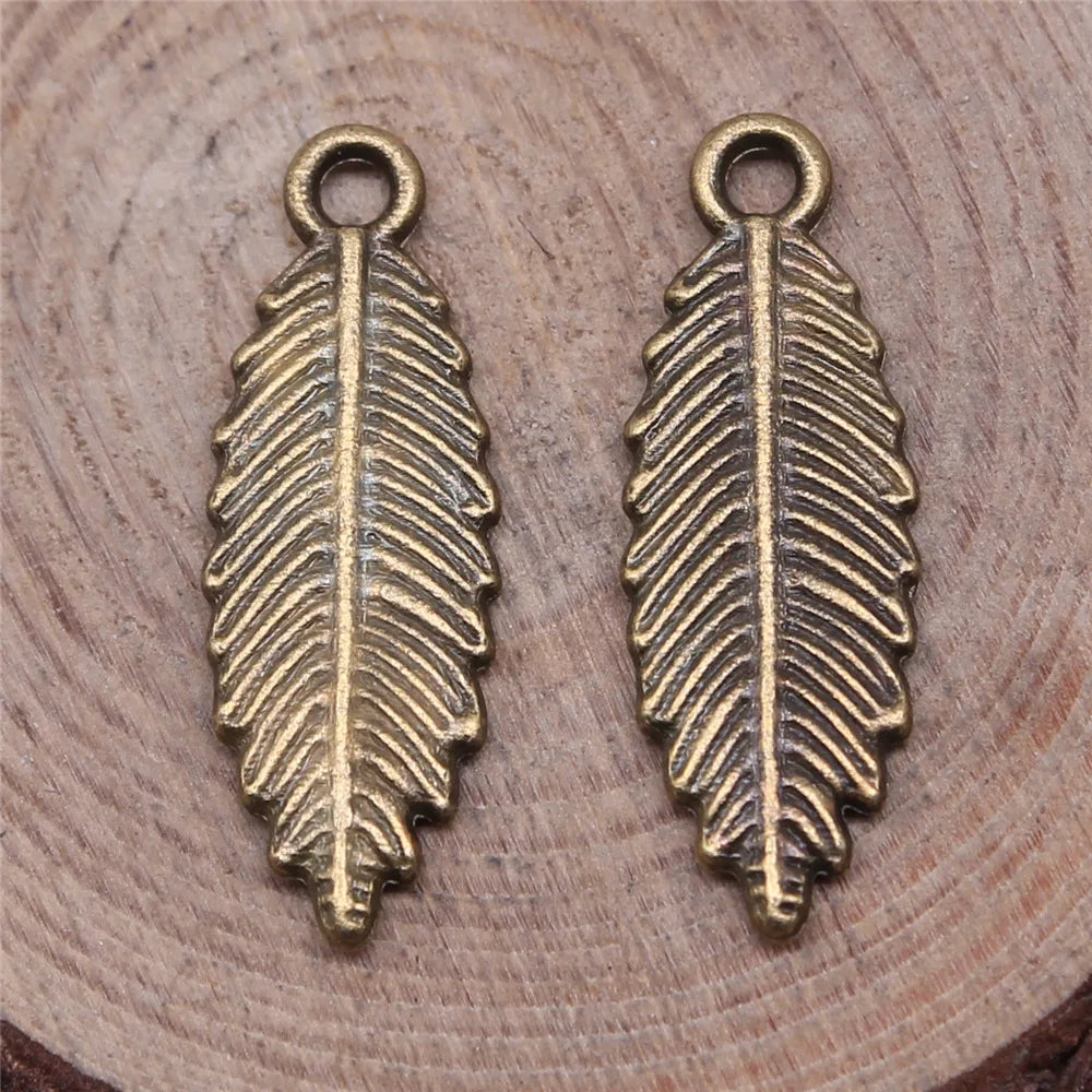 9x25mm 1.4g Multicolor Zinc Alloy Leaf Charm Pendant for DIY Necklace Bracelet Jewelry Making
