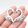 53x40mm 7g Multicolor Zinc Alloy Heart Swan Connector Charm for DIY Necklace Bracelet Jewelry