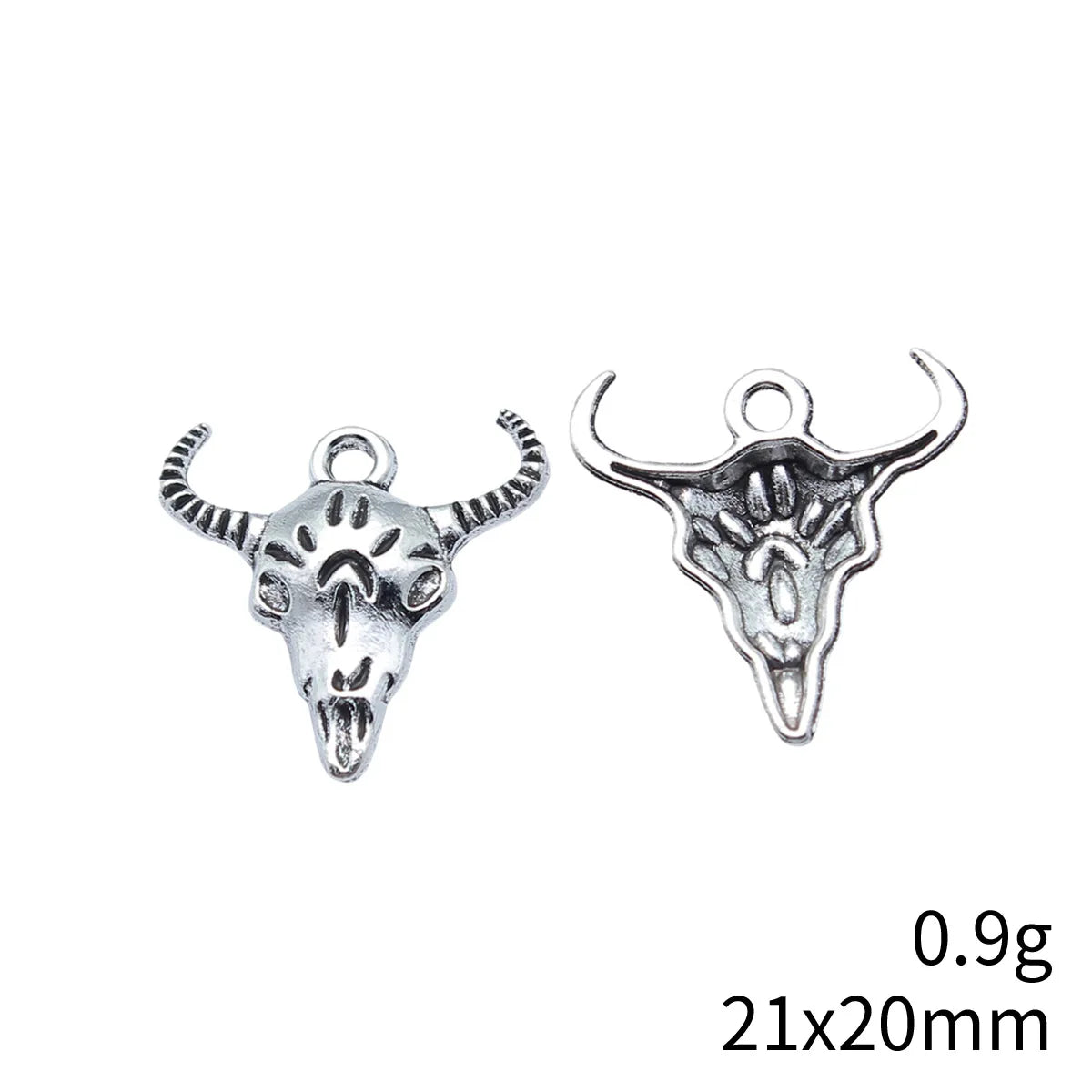 21x20mm 0.9g Antique Silver Zinc Alloy Bull Head Charm Pendant for DIY Necklace Bracelet Making