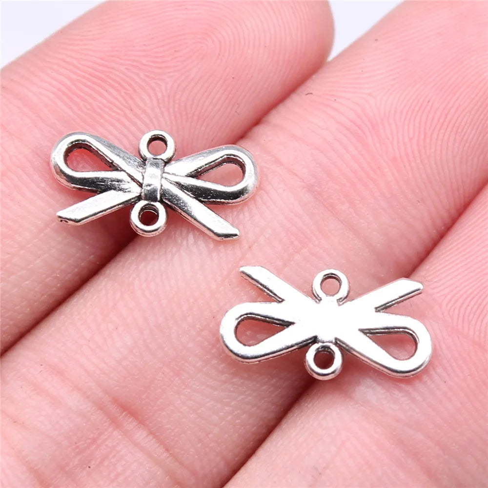 16x8mm 0.55g Multicolor Zinc Alloy Bow Butterfly Connector Charm for DIY Bracelet Necklace Jewelry Making