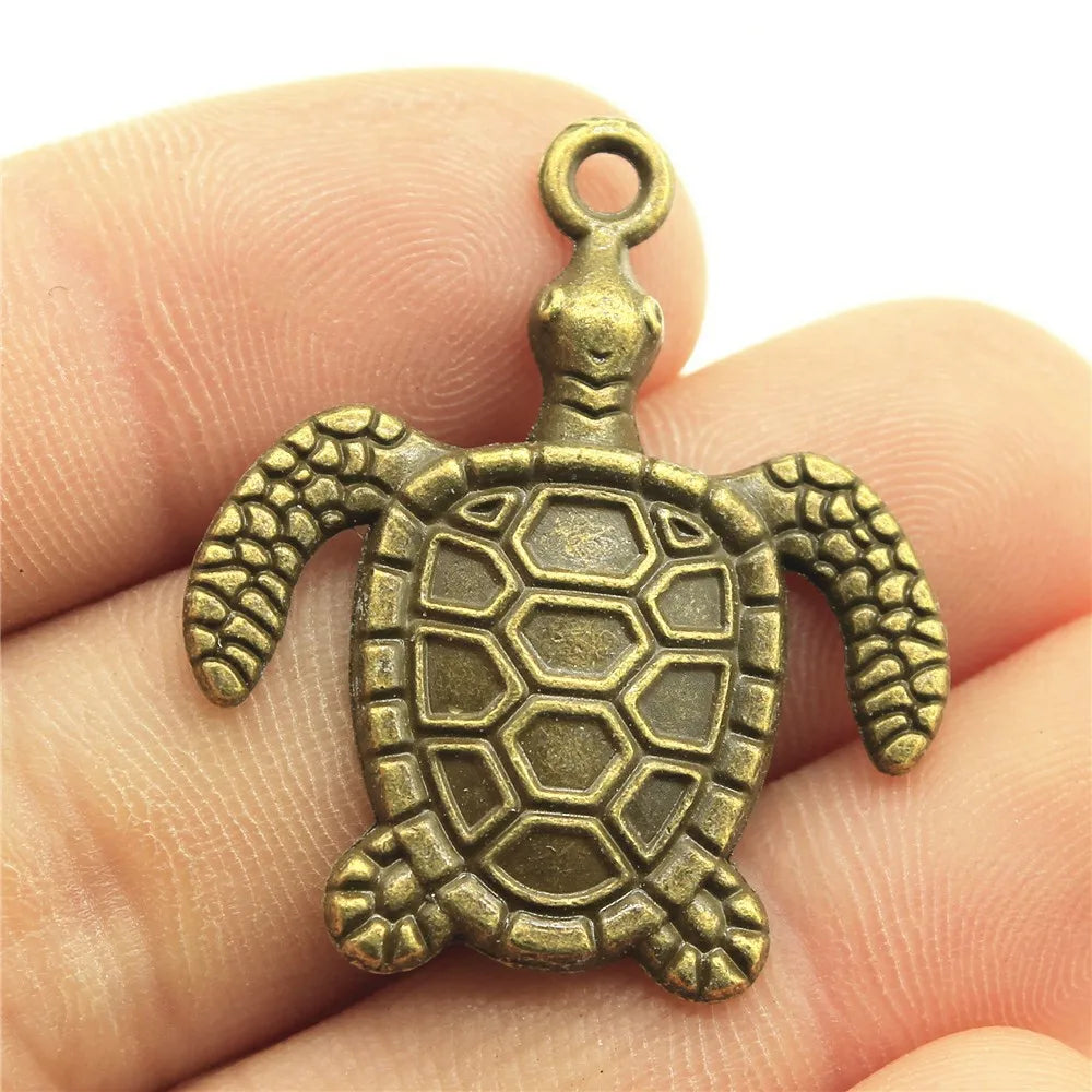 34x29mm 3.9g Multicolor Zinc Alloy Sea Turtle Charm Pendant for DIY Necklace Bracelet Jewelry Making