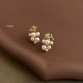 14K Gold Plated Copper 3D Grape Drop Earrings Light Luxury Jewelry