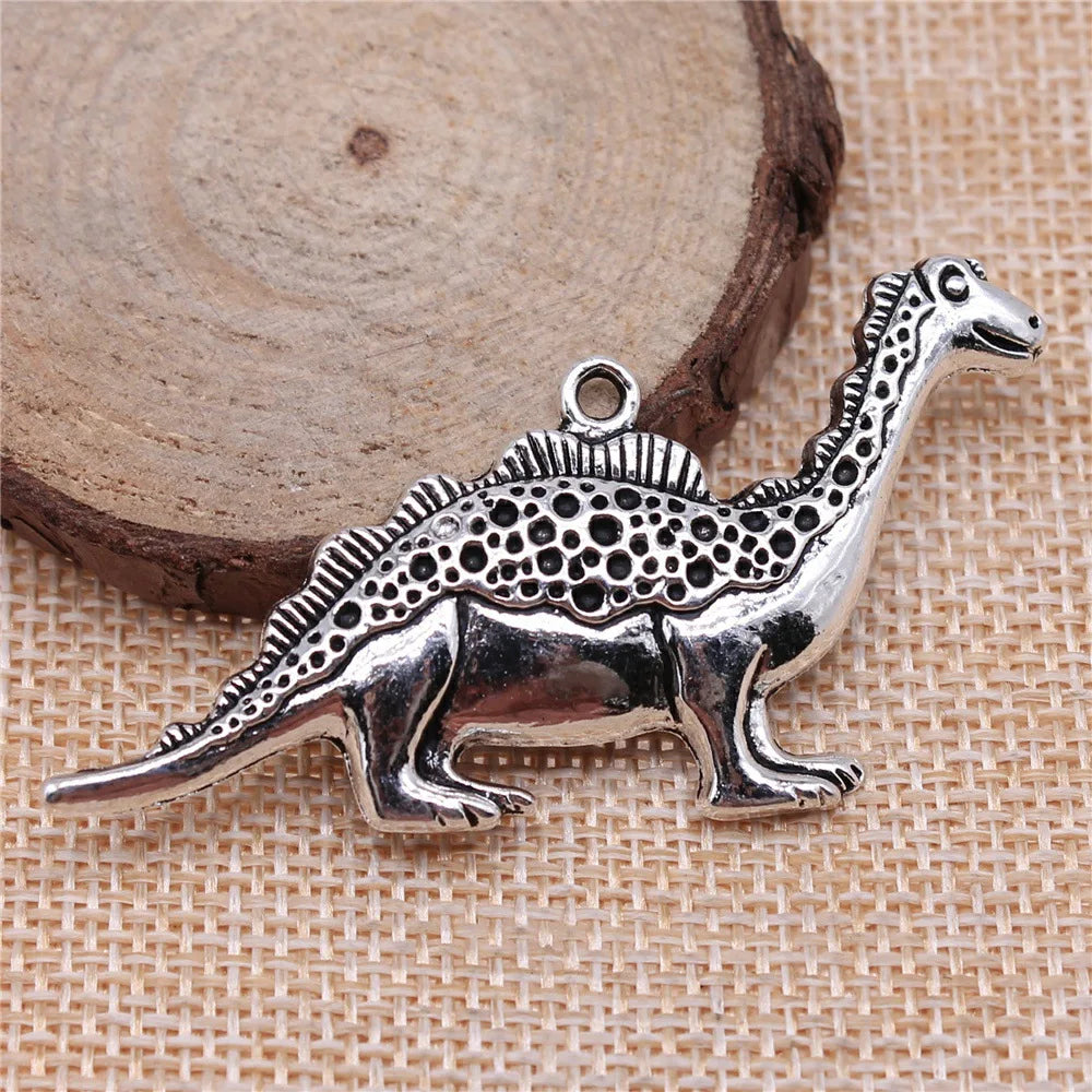 63x31mm 8.4g Multicolor Zinc Alloy Dinosaur Charm Pendant for Cute Animal DIY Jewelry Making