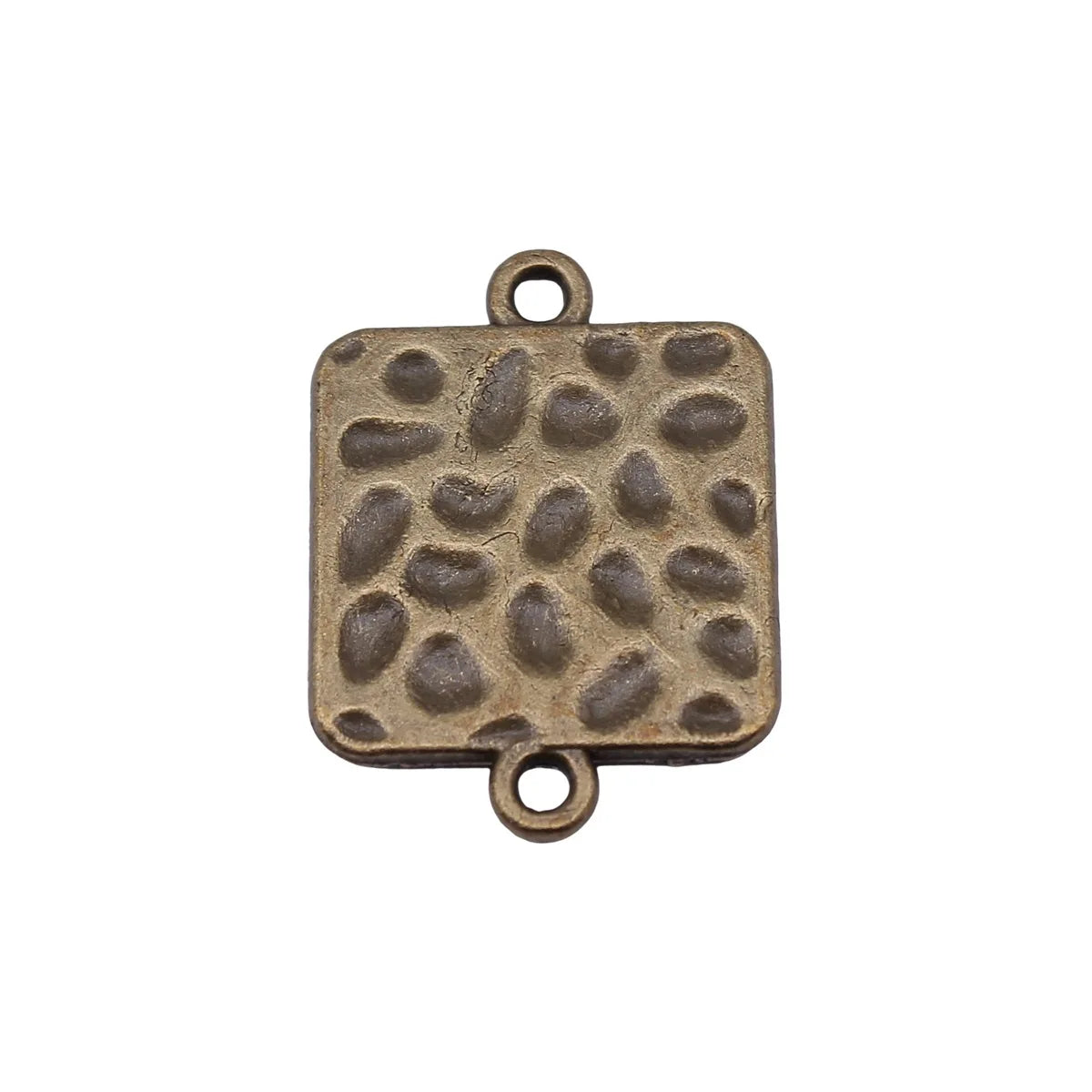 26x19mm 2.9g Antique Bronze Zinc Alloy Hammered Square Connector Charm for DIY Bracelet Jewelry