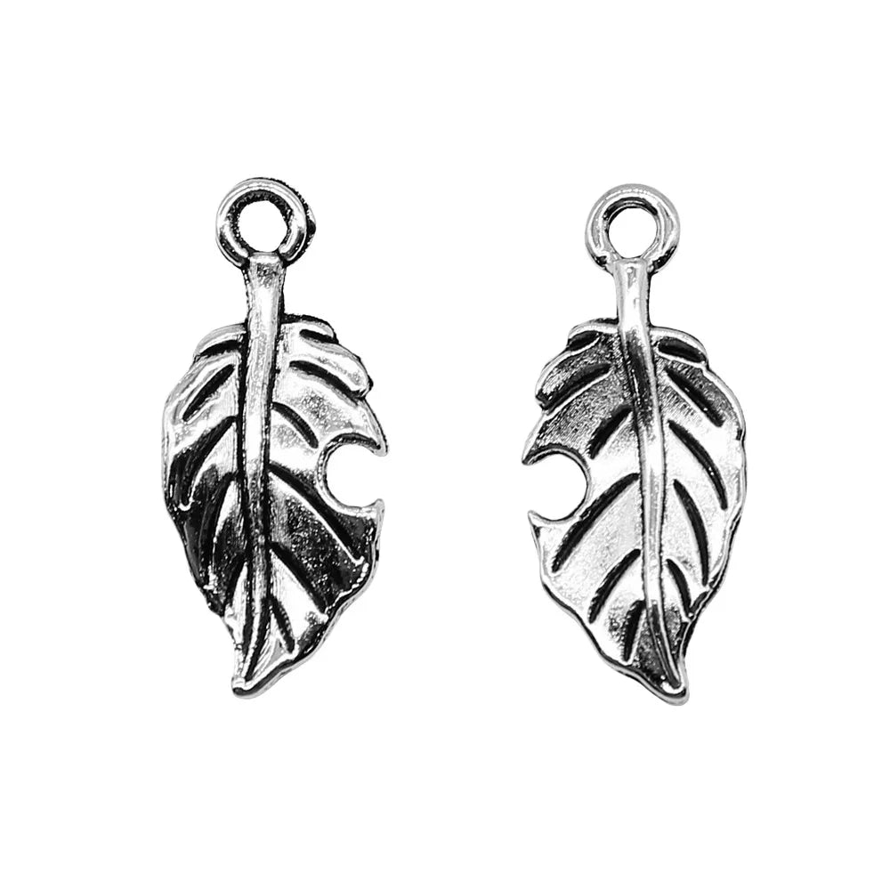 22x10mm 0.7g Multicolor Zinc Alloy Leaf Charm Pendant for DIY Necklace Bracelet Jewelry Making