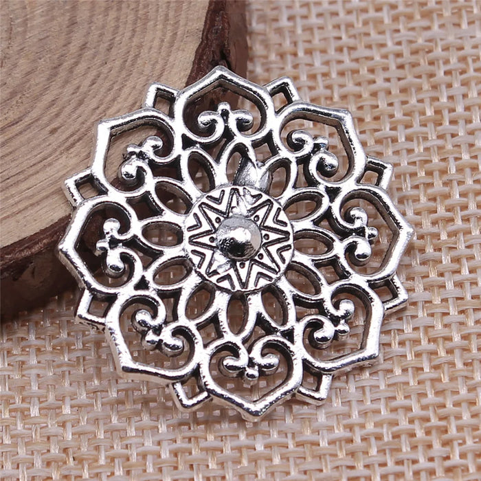 31x31mm 4g Multicolor zinc alloy Flower Filigree charm pendant for DIY necklace bracelet making