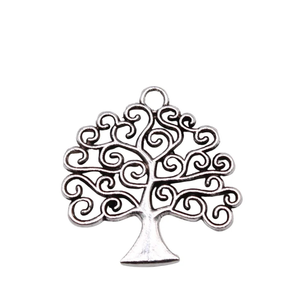 26x26mm 2.1g Multicolor Zinc Alloy Tree of Life Charm Pendant for DIY Necklace Bracelet Making