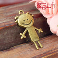 35x20MM Antique Silver Zinc Alloy Smiling Boy Charm Pendant for DIY Necklace Bracelet Jewelry Making