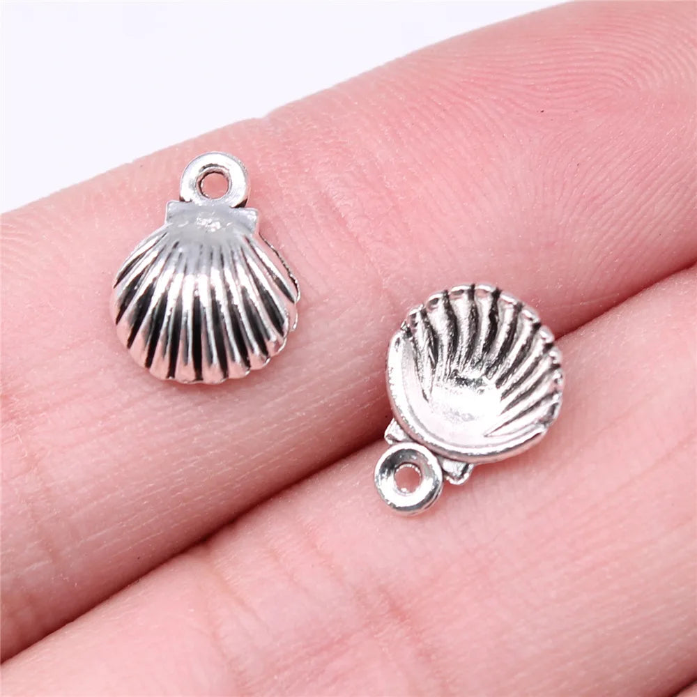 12x9mm 0.4g Multicolor zinc alloy Shell charm pendant for ocean necklace bracelet DIY making