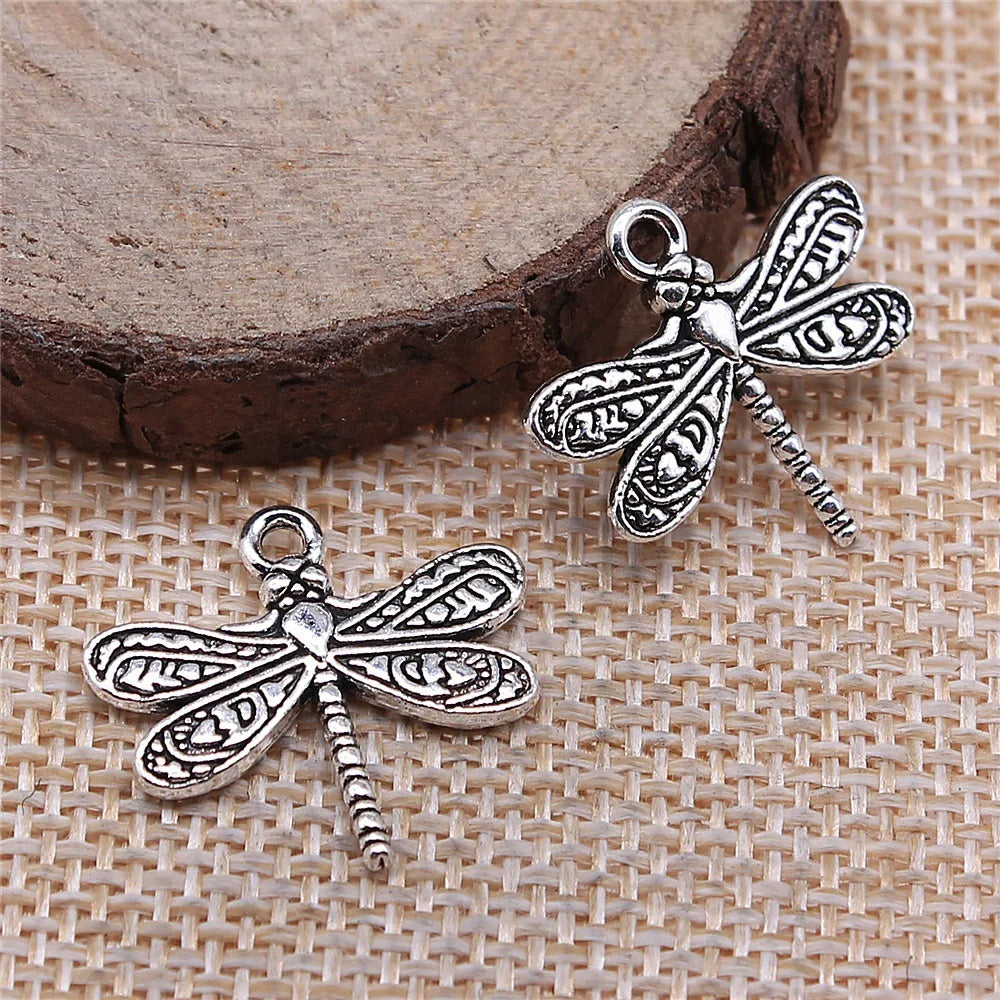 21x19mm 1.6g Multicolor Zinc Alloy Dragonfly Charm Pendant for Necklace Bracelet DIY Making