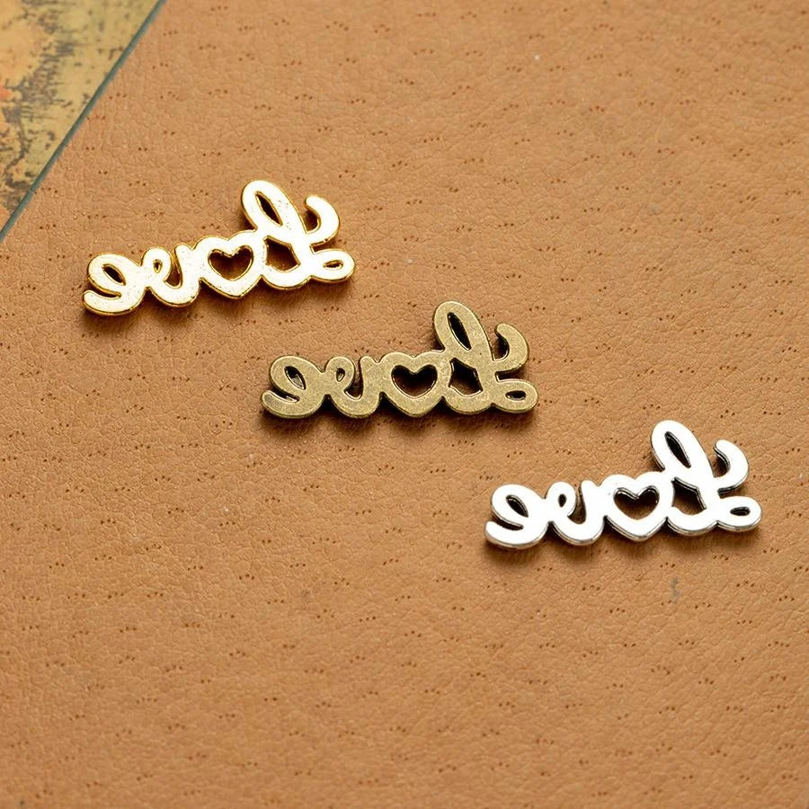 21x10MM Zinc Alloy Letter Heart Charm Pendant for DIY Necklace Bracelet Jewelry Making