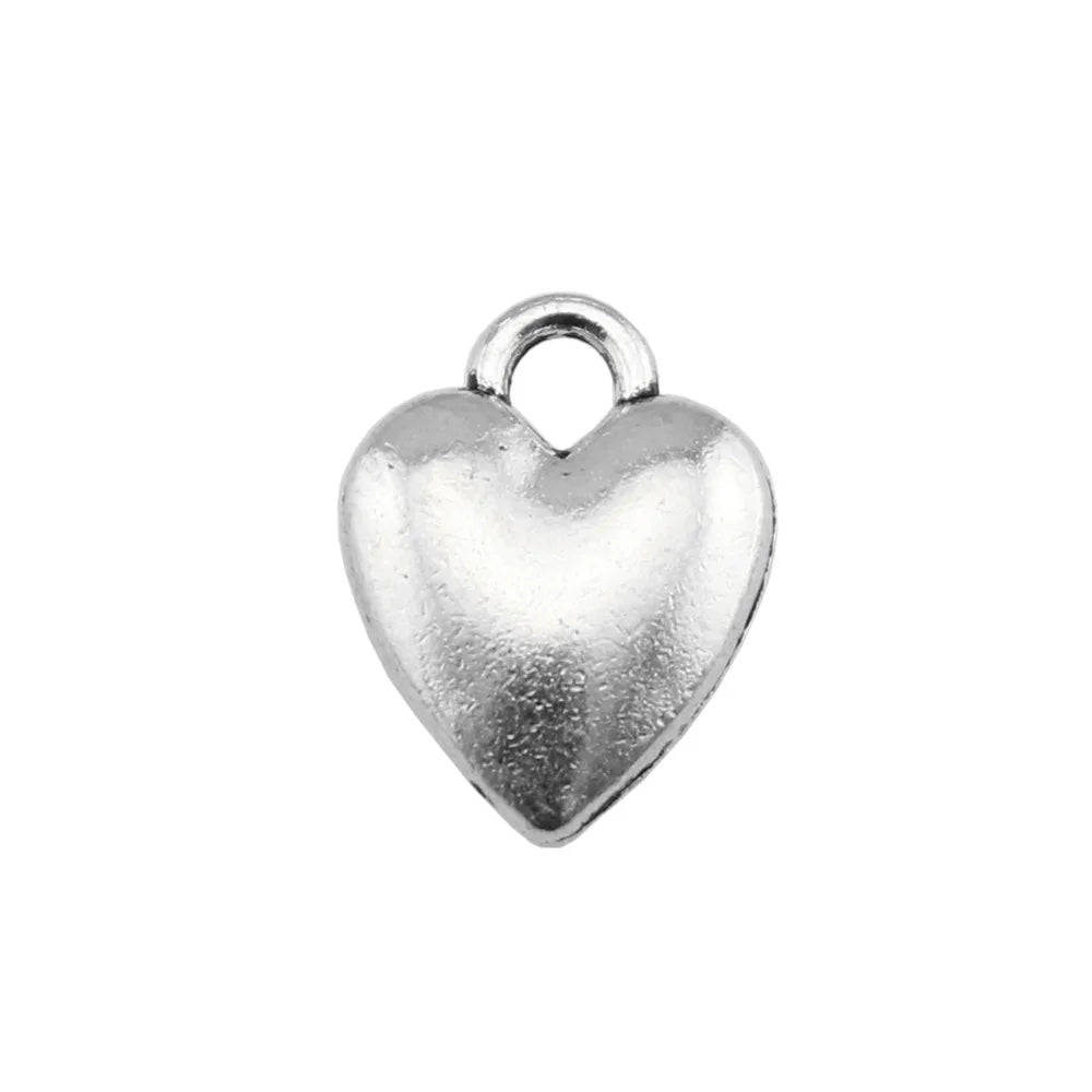 14x10mm 1.3g Multicolor Zinc Alloy Small Heart Charm Pendant for DIY Bracelet Necklace Making