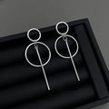Copper Geometric Circle Line Hoop Earrings Minimalist Fashion Yiwu Jewelry