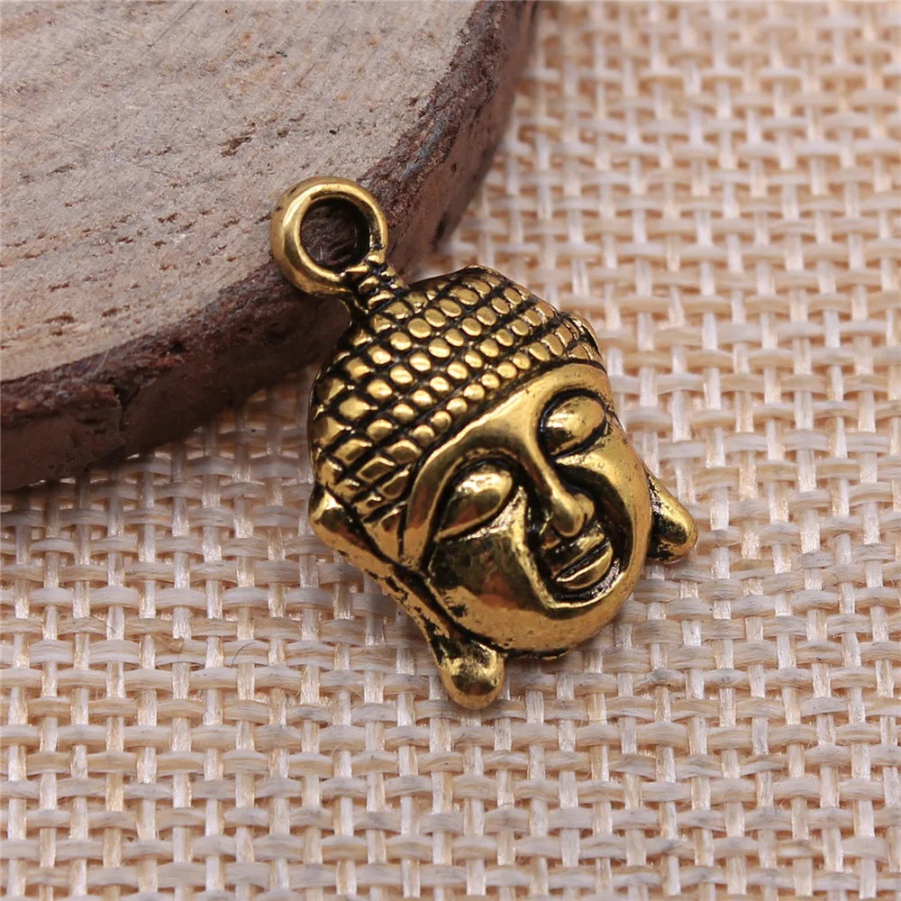 22x15mm 1.9g Multicolor Zinc Alloy Buddha Statue Charm Pendant for DIY Necklace Bracelet Jewelry