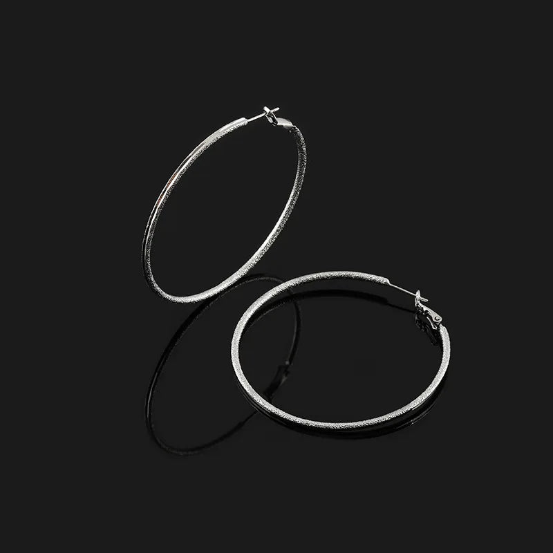 Elegant Alloy Large Hoop Spiral Coil Stud & Clip On No Piercing Statement Metal Circle Earrings