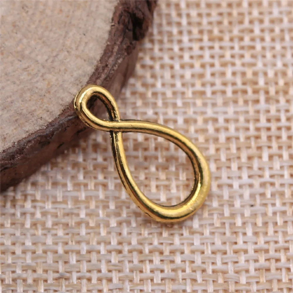 22x11mm 0.8g Antique Gold Zinc Alloy Asymmetric Figure Eight Connector Charm for Bracelet Necklace