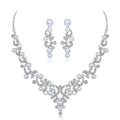 Elegant Bridal Pearl Rhinestone Alloy Necklace Earrings Jewelry Set For Wedding Party Banquet Gift