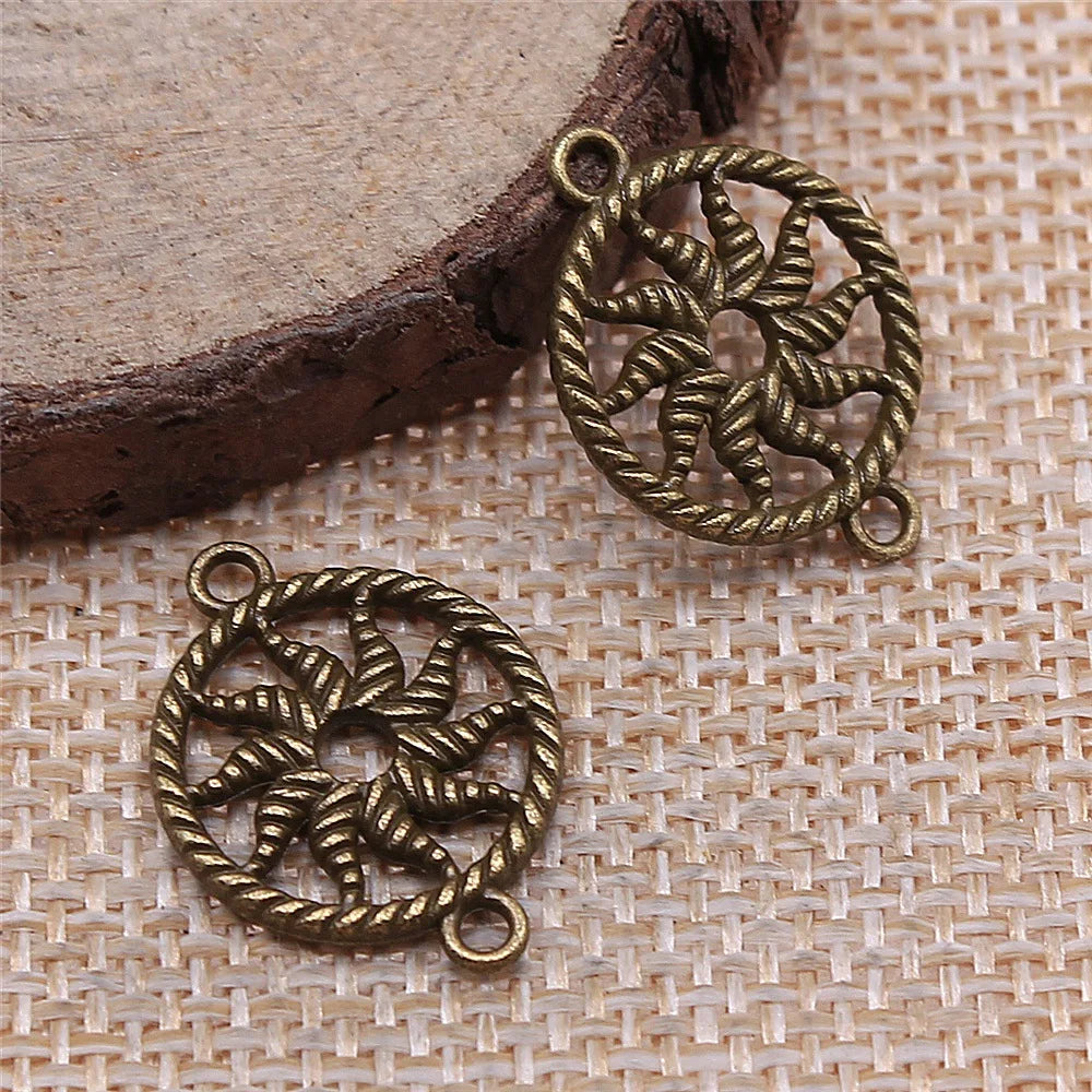 16x21mm 1.3g Multicolor Zinc Alloy Round Connector Charm for Bracelet Necklace Jewelry Making