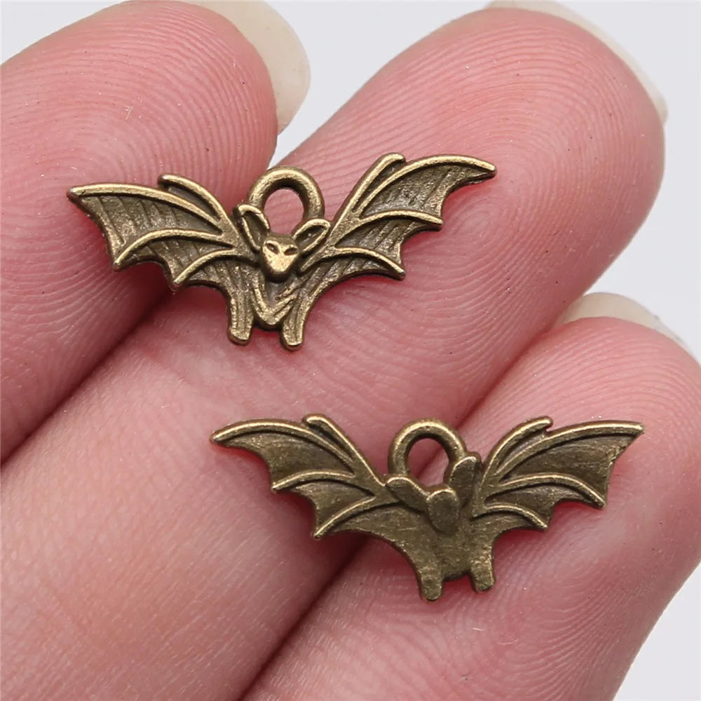 21x9mm 0.6g Multicolor Zinc Alloy Bat Charm Pendant for DIY Necklace Bracelet Jewelry Making