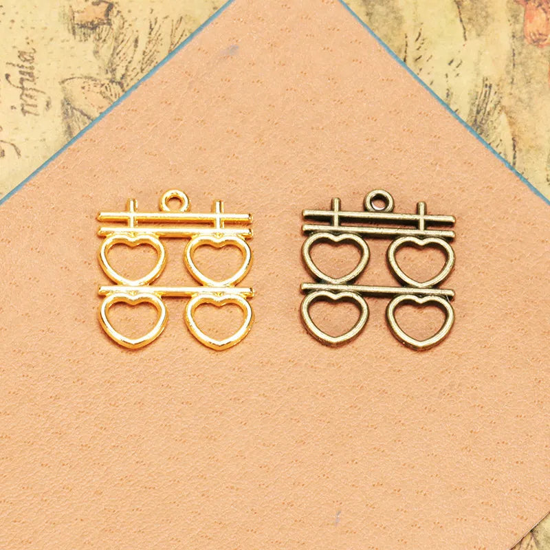 22x20MM Zinc Alloy Double Happiness Charm Pendant for DIY Necklace Bracelet Jewelry Making