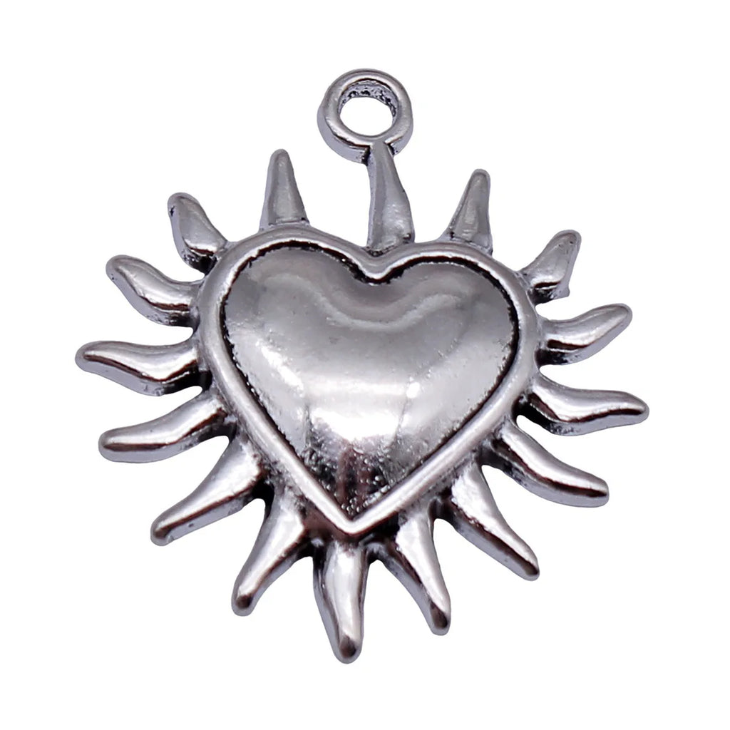 27x24mm 2.9g Antique Silver Zinc Alloy Gothic Heart Charm Pendant for DIY Necklace and Bracelet Making