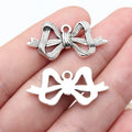30x15mm 2.2g Antique Silver Zinc Alloy Bowknot Butterfly Charm Pendant for DIY Necklace Bracelet Making
