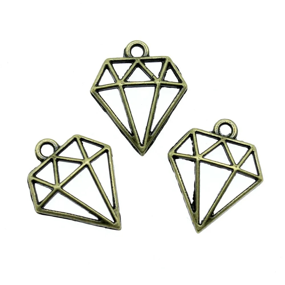 20x16mm 0.6g Crystal Multicolor Hollow Diamond Shape Charm Pendant for DIY Bracelet Necklace Making