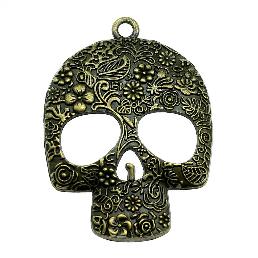 66x49mm 19.2g Multicolor Zinc Alloy Skull Head Charm Pendant for DIY Necklace Bracelet Jewelry Making