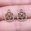 13x13mm 0.95g Multicolor Zinc Alloy Round Five Point Star Charm Pendant for DIY Bracelet Necklace Making