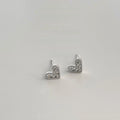 18K Gold Plated Copper Heart Stud Earrings Micro Pave Zircon Minimalist Jewelry